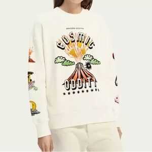 Scotch & Soda White Graphic Sweater